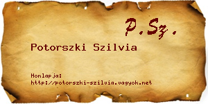 Potorszki Szilvia névjegykártya